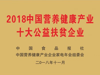 中国营养健全产业十大公益扶贫企业（2018.11）