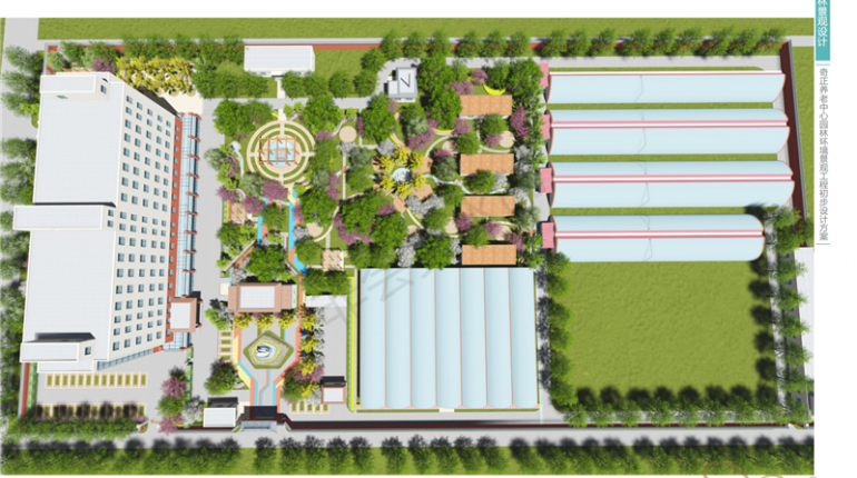 整体园林景观安插鸟瞰图